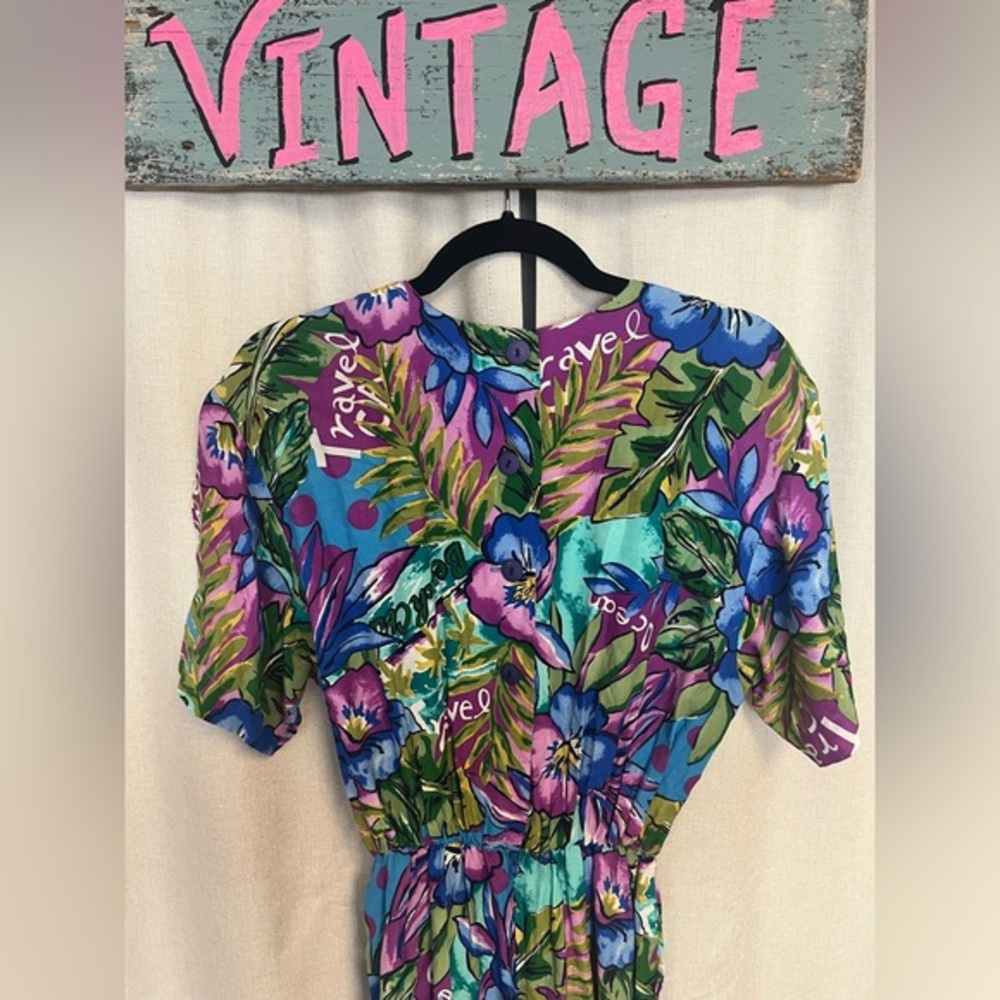 Vintage Colorful Floral Mini Dress